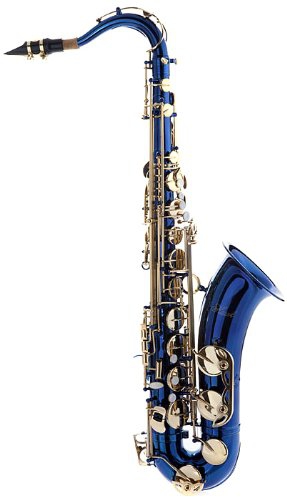 Hawk WD-S411C-BL Tenor Saxophone with Case, Mouthpiece and Reed, Blue