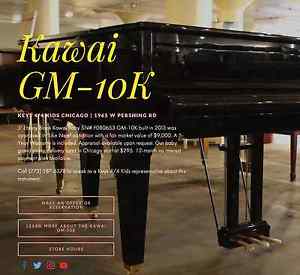 2013 5' Ebony Gloss GM-10K Kawai Baby Grand Piano SN#F080653