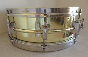 1933 Leedy 8 lug 5x14 Heavy Brass Soldered One Piece Shell Snare Drum
