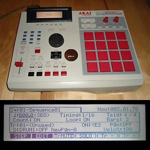 CUSTOM Akai MPC 2000XL w/RED LEDs/PADS 1GB CF Drive MAX RAM SMPTE chip