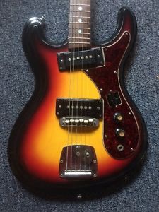 Univox Custom Hi Flier Phase 1- Late 60's Sunburst Tortoise Shell Guitar