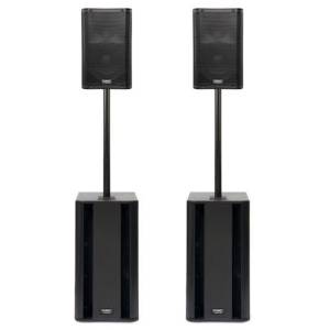 QSC K8 Active Loudspeaker Pair w/ KSUB Subwoofer Pair & M20 Speaker Pole Pair
