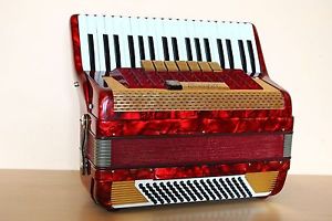 Scandalli Vintage LMMH Accordion 96 bass 4 Reed Ranks Fisarmonica + Case