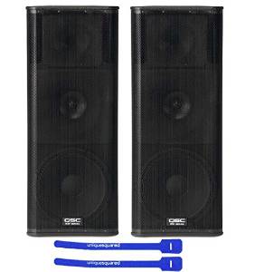QSC KW153 15" 3-Way 1000W Active Loudspeaker Pair & Cable Ties