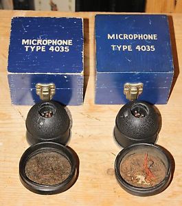 Vintage STC BBC 4035 Microphones Stereo Pair !! Sr Numbers 3341 & 3349 Working.