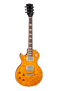 Gibson USA LPSAQLTACH1LP Standard 2013 Premium Quilt Translucent Amber Left Hand