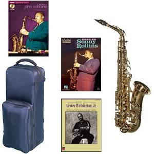 Virtuoso Series Professional Alto Saxophone - Dark Lacquer Deluxe w/3 Pack of Legends books: Best of John Coltrane, Sonny Collins & Grover Washington Jr.
