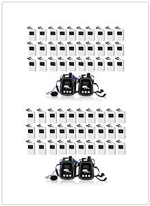 High audio quality wireless tour guide system for Church Guiding and Audio conference (4 Transmitters + 60 Receivers)