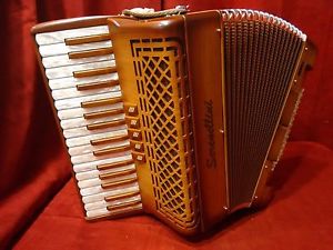 NEW Serenellini Piano Accordion 343 MW Shaded Wood LMM 34 72 Made in Italy