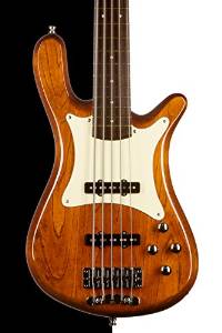 Warwick Custom Shop Streamer CV 5 String Electric Bass, Amber Stain High Polish