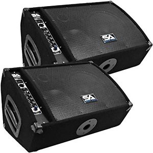 Seismic Audio - FL-10MP-PW-Pair - Pair of Premium Powered 2-Way 10" Floor /