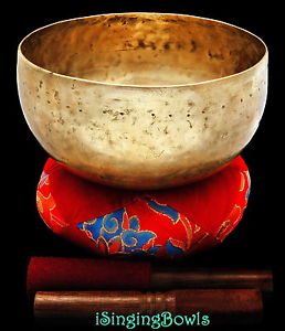 Antique Tibetan Singing Bowl: Lotus 8 1/4", circa 19th Century, E2 & A#4 .VIDEO