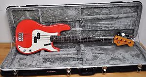 Fender American Vintage 50's Reissue Precision Bass Guitar AVRI Fiesta Red USA