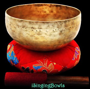 Antique Tibetan Singing Bowl: Lotus 7 5/8", circa 19th Century, C#3 & G4 .VIDEO