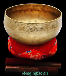 Antique Tibetan Singing Bowl: Lotus 8 1/4", circa 18th Century, B2 & F4 .VIDEO