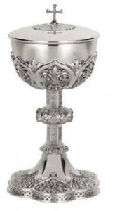 Gothic Ciborium - Brass Silver Plated, Gold Lined