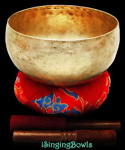 Antique Tibetan Singing Bowl: Lotus 8 1/4", circa 19th Century, A2 & D#4 .VIDEO