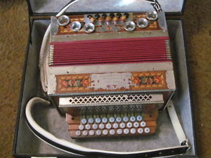 VINTAGE  FRANZ JOST 3 Row Slovenian Button Box C-G-F Accordion, W/ CASE