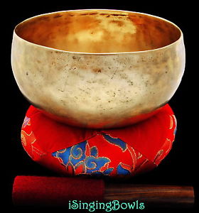 Antique Tibetan Singing Bowl: Lotus 7 7/8", circa 18th Century, A2 & D4 .VIDEO