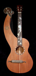 BRUCE WEI Solid Mahogany Baritone Harp Ukulele, Hard Shell Case HU20-2004
