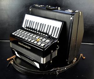TOP PIANO ACCORDION WELTMEISTER SERINO 96 bass,16sw.(11+5)+ORIGINAL CASE~MUSETTE