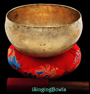 Antique Tibetan Singing Bowl: Lotus 7 1/2", circa 18th Century, A#2 & E4 .VIDEO