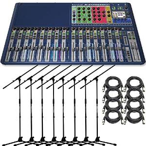 Soundcraft Si Expression 3 Digital Mixer - Free (8) BK Mic Stands and (8) XLR cables 15ft