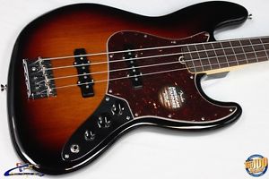 Fender American Standard Jazz Bass Fretless w/ HSC, 3-Color Sunburst, NEW #36887