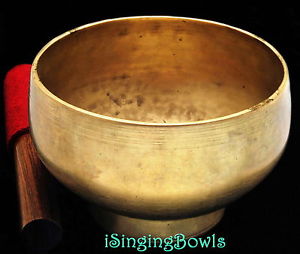 Antique Tibetan Singing Bowl: Stem 6 1/8", circa 18th Century, B3 & F5. VIDEO
