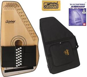 Oscar Schmidt 21 Chord Electric Autoharp, Solid Spruce, Natural Wood, OS120CNE