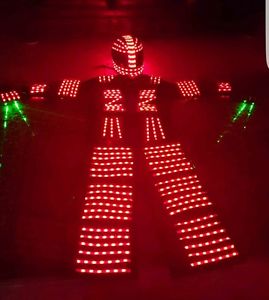 flashing led costumes robot RGB remote control led suit robot for stage dance