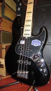 2012 Fender American Deluxe Jazz Bass Electric Guitar Black With Original Case