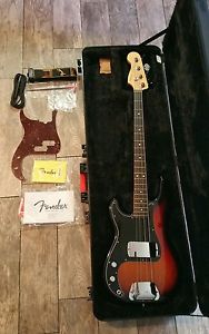 Left Handed Fender American Standard Precision Electric Bass Guitar