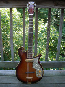 1958 Premier Scroll Guitar Rare Amber Red Burst w/ case & strap L@@K