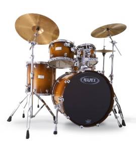 Mapex Saturn Series Walnut and Maple Jazz 5-Piece Drum Set in Transparent Tobacco Burst Lacquer Finish
