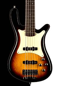 Warwick German Pro Series Streamer CV 5-String Electric Bass, Vintage Sunburst HP