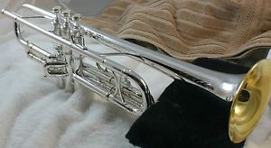 1945 SILVER KING LIBERTY TRUMPET, VALVES REDONE GOLD WASH BELL