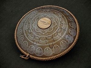 GUDA 2.0 FX Drum "Dnipro" design, Acoustic/Electric Steel Tongue Drum, Handpan