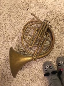 Vintage Valve French Horn With Extra Loops To Change The Pitch
