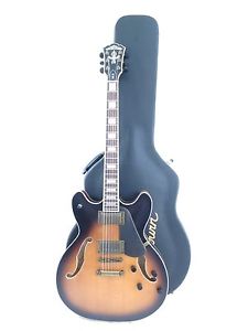 Washburn HB36K Vintage Style Hollow Body Electric Guitar 335 w/Case - Blem #965