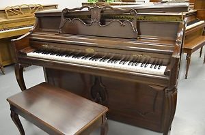 Wurlitzer Console Piano - Cherry Wood French Provincial w/ Pineapple Motif