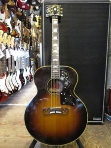 Gibson J-200 Brown w/hard case Free shipping Guiter Bass From JAPAN #T598