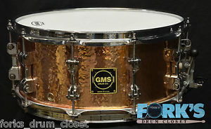 GMS Hand Hammered Copper 6.5x14 Snare Drum