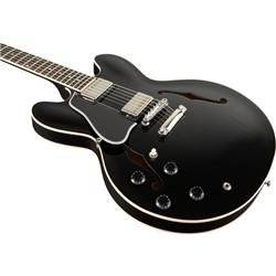 Gibson Memphis ESDPLEBNH1 Dot Reissue Left-Handed Semi-Hollow-Body Electric Guitar - Ebony