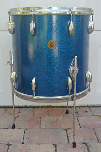 1960's GRETSCH 16" BLUE SPARKLE FLOOR TOM for YOUR DRUM SET! LOT #C22