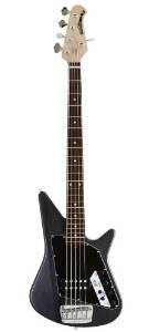 Ernie Ball Music Man Big Al 5 String Bass - Single Humbucker Sapphire Black Rosewood Fretboard Black Pickguard