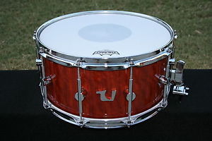 Unix Bubinga Stave/Block snare drum - 7x14 inch - Excellent - 6 mths. - video