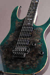 Free Shipping Used Ibanez JCRG1503 Black Stained/Viridian/Transparent Black