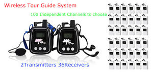 Best Wireless Tour Guide Teaching Training System 2 Transmitter 36 Receivers