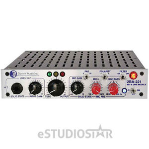 Summit Audio 2BA-221 - Single Channel Microphone and Line Preamplifier with Var